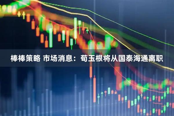 棒棒策略 市场消息：荀玉根将从国泰海通离职