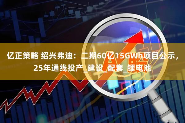 亿正策略 绍兴弗迪：二期60亿15GWh项目公示，25年通线投产_建设_配套_锂电池